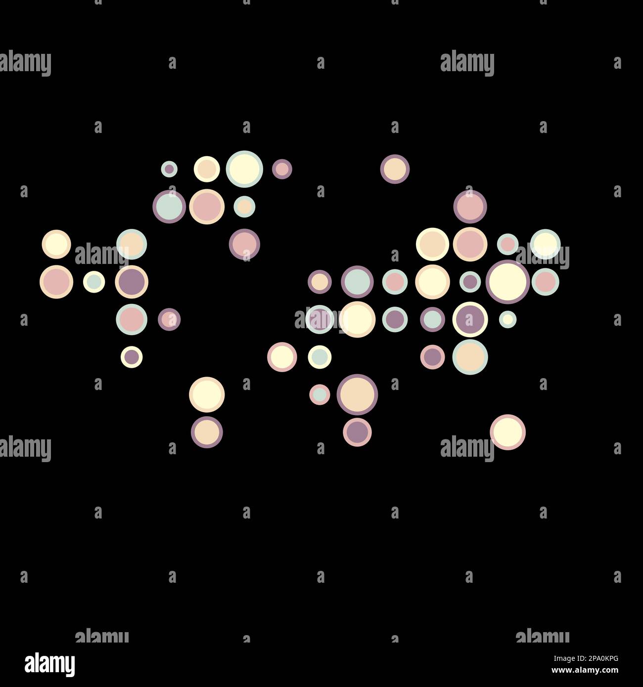 World Map Silhouette Pixelated generative pattern illustration Stock Vector