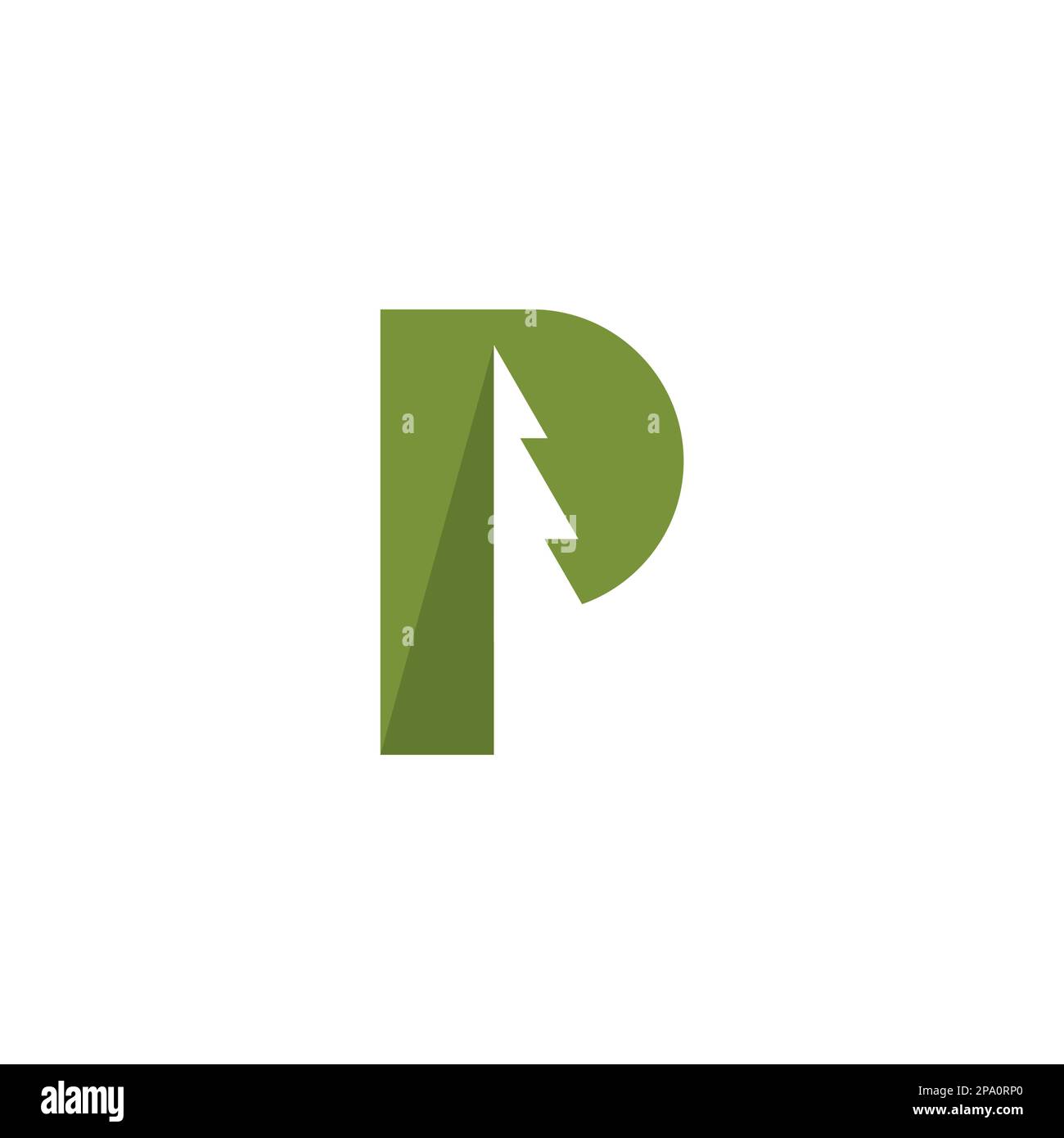 Letter P Pine Logo Design. Pine Tree Logo. Nature Vector Stock Vector