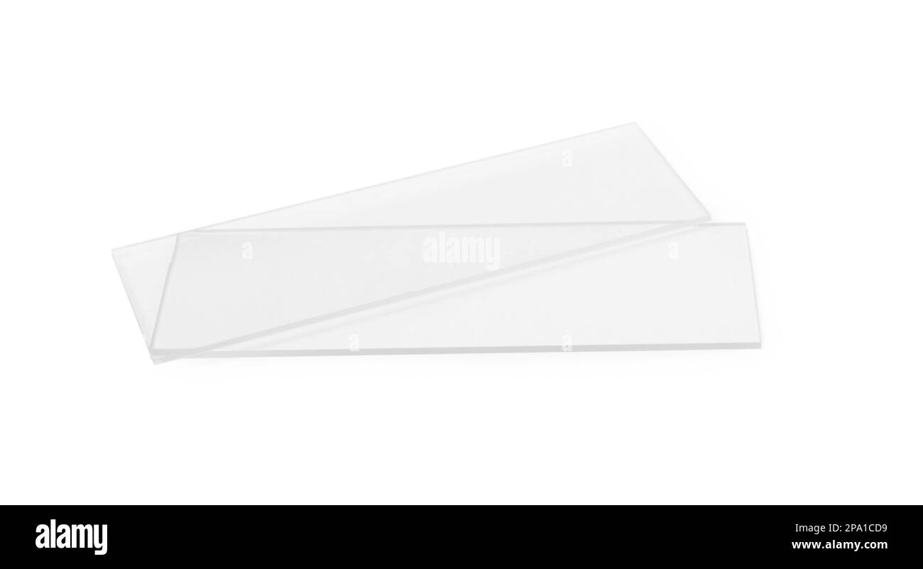 Clean glass microscope slides on white background Stock Photo Alamy