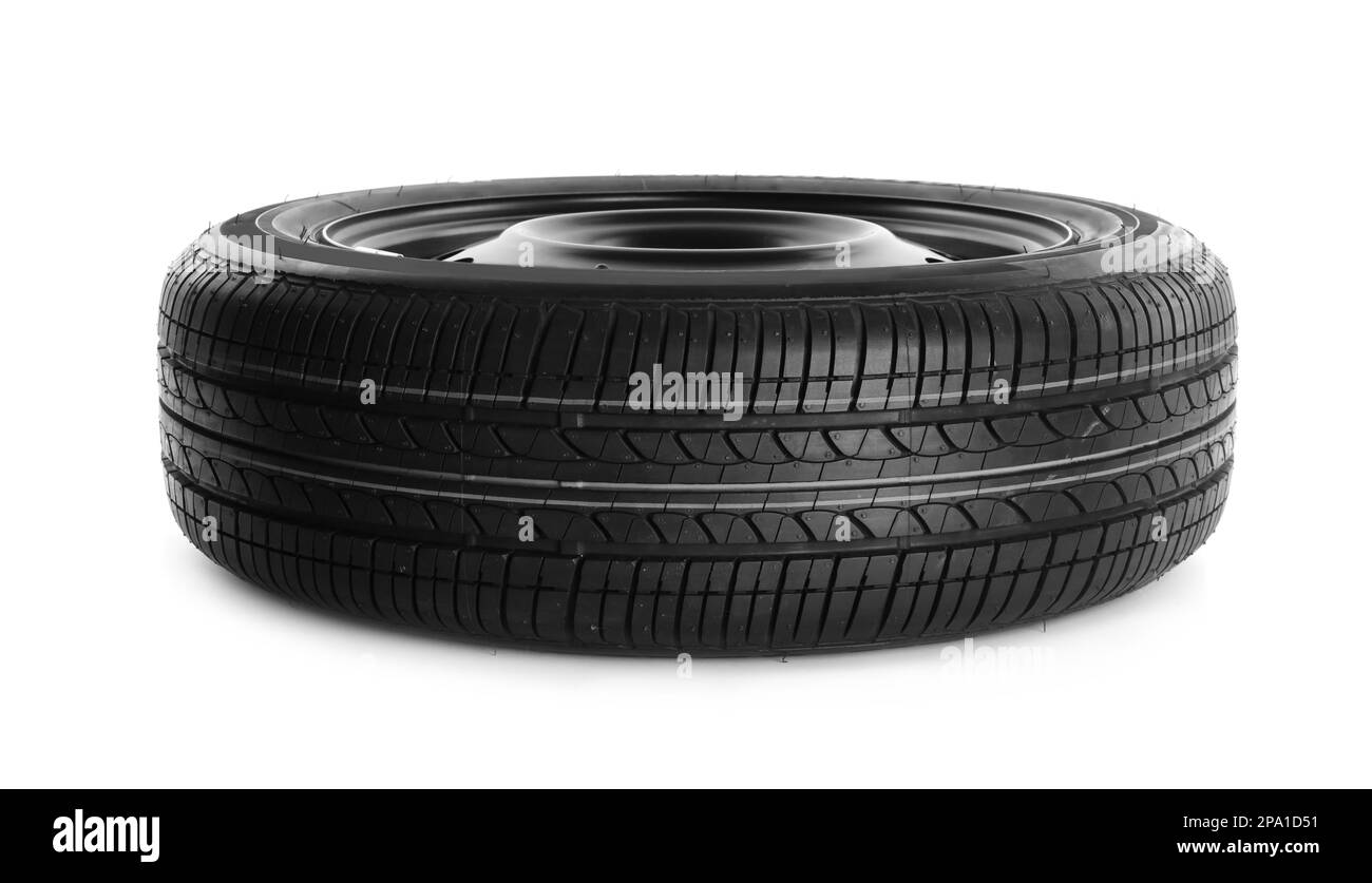 New car wheel with disk isolated on white Stock Photo Alamy