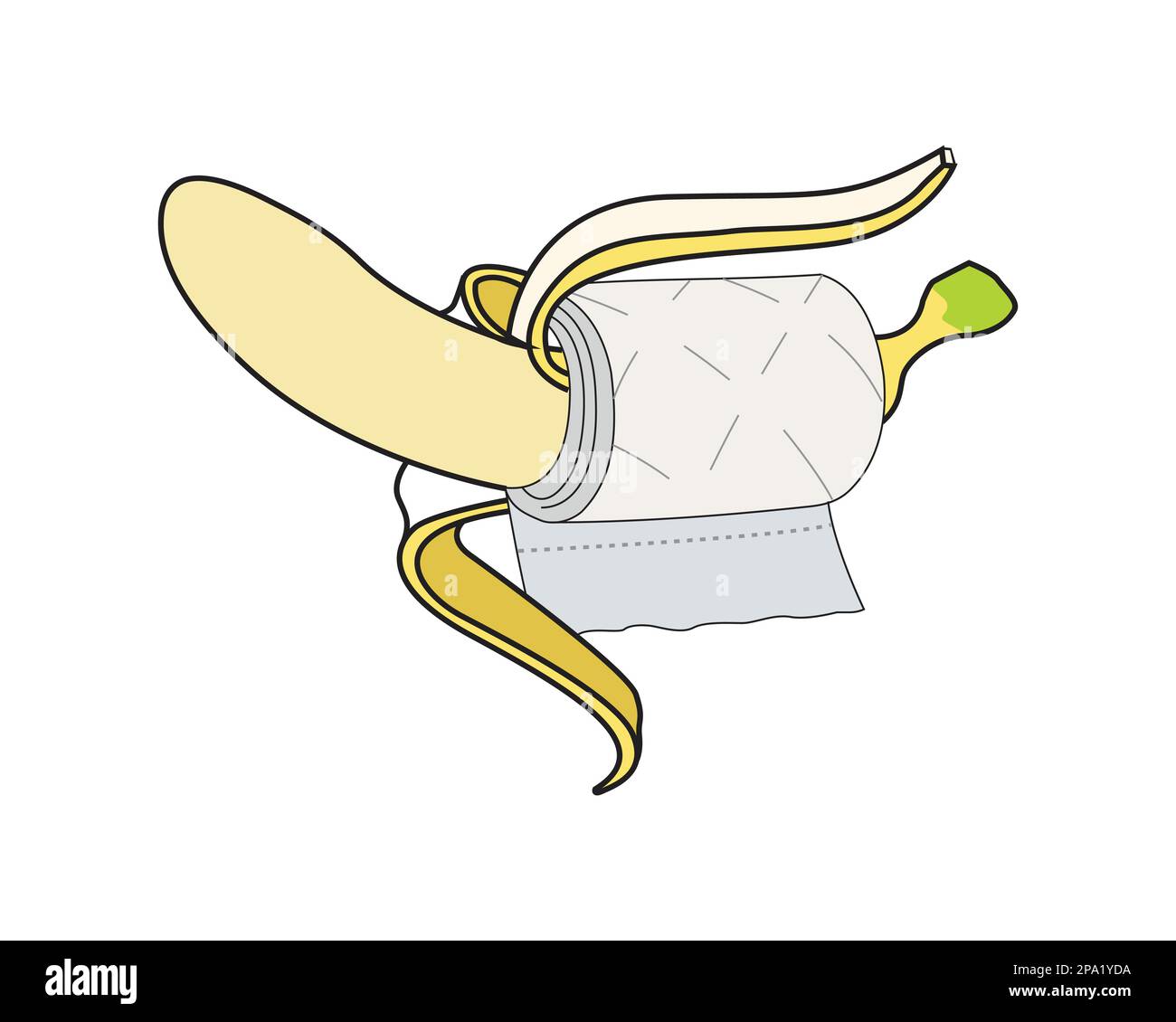 Banana combined with Tissue Illustration visualized with Simple Illustration Stock Vector