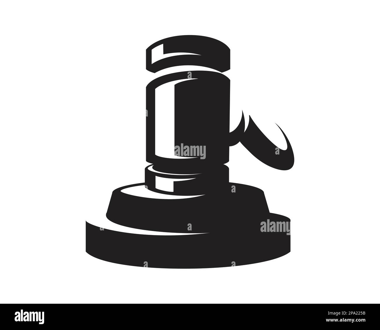 Justice Gavel Illustration as Symbolization of Justice, Verdict and Order. Visualized with Silhouette Style Stock Vector