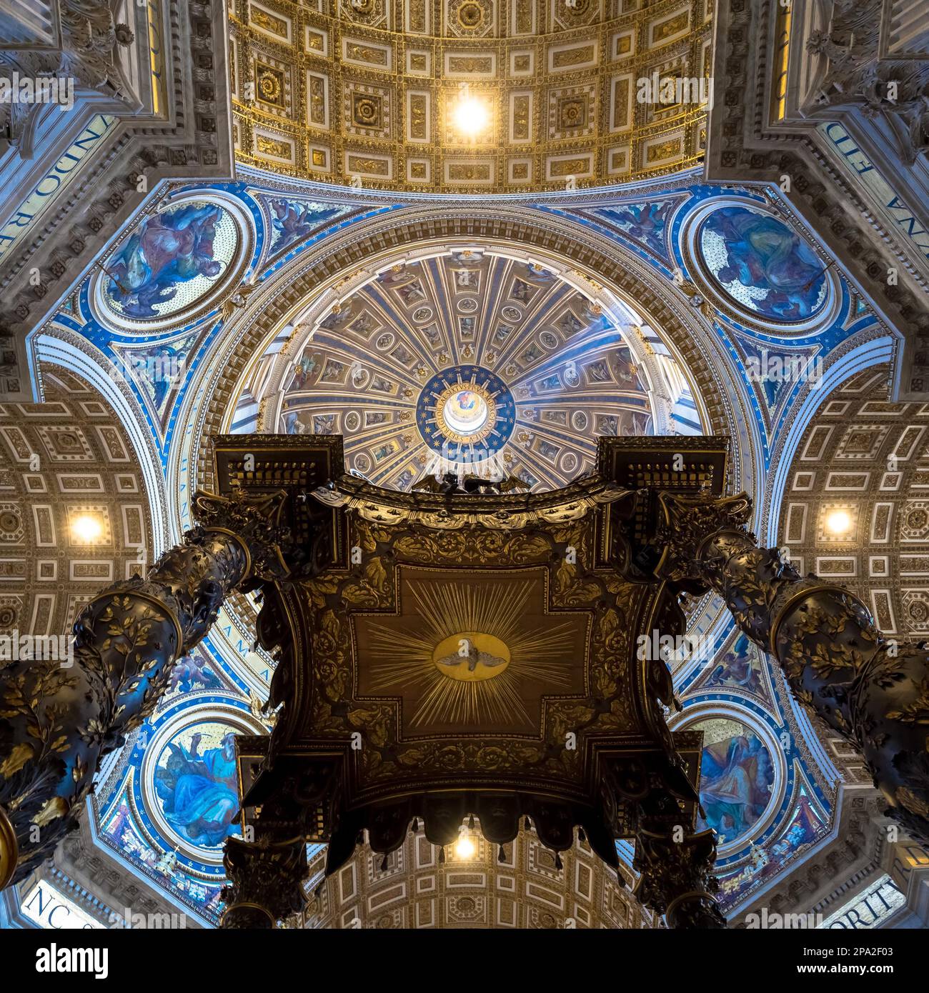 ROME, VATICAN STATE - August 24, 2018: interior of Saint Peter Basilica ...