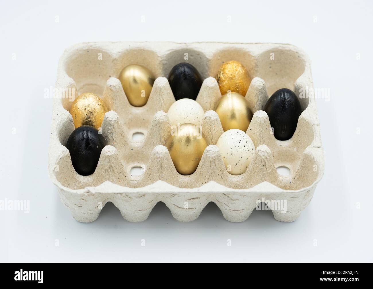 Eggs in a paper tray Stock Photo