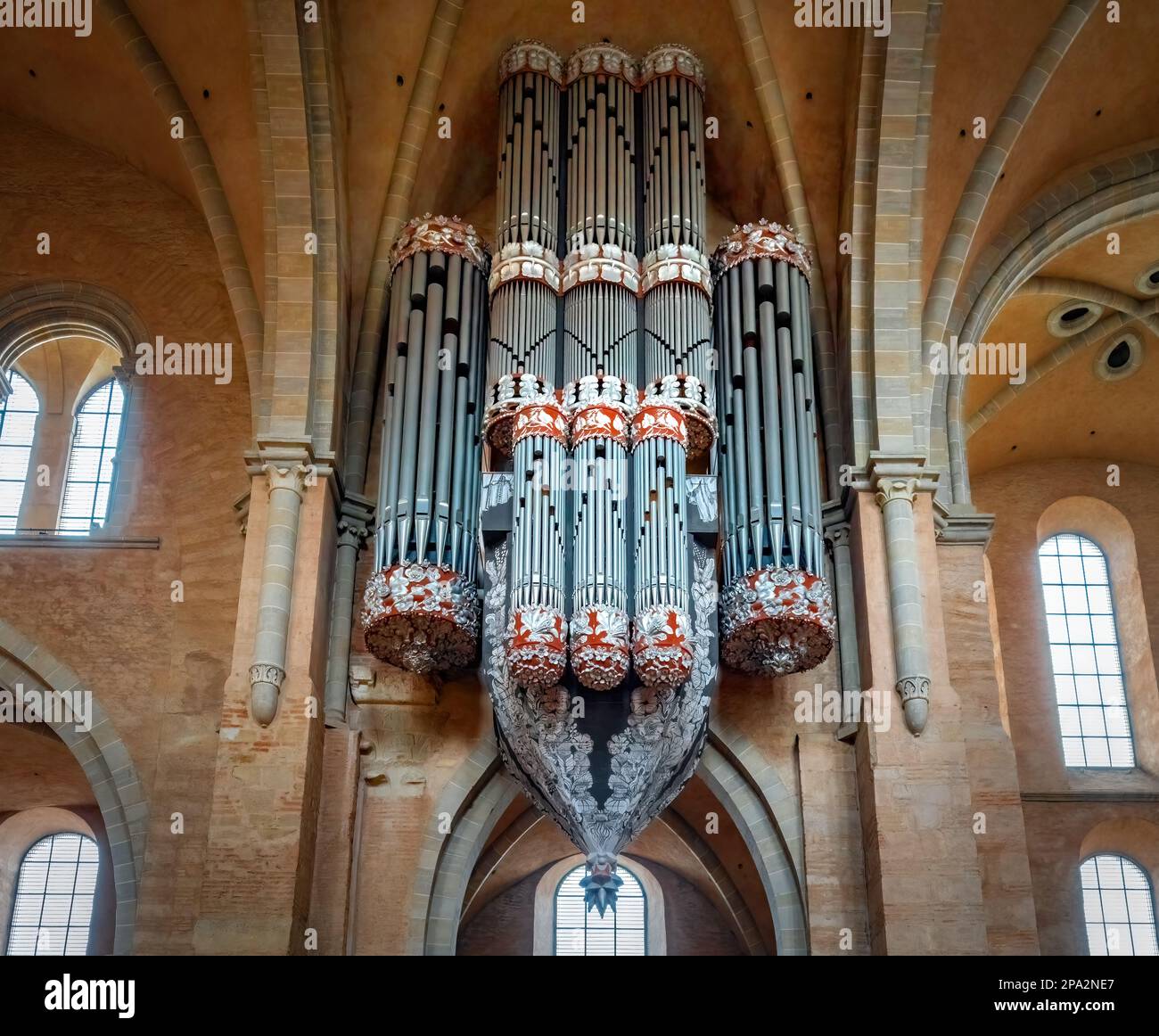 Pipe Organ at Trier Cathedral Interior - Trier, Germany Stock Photo