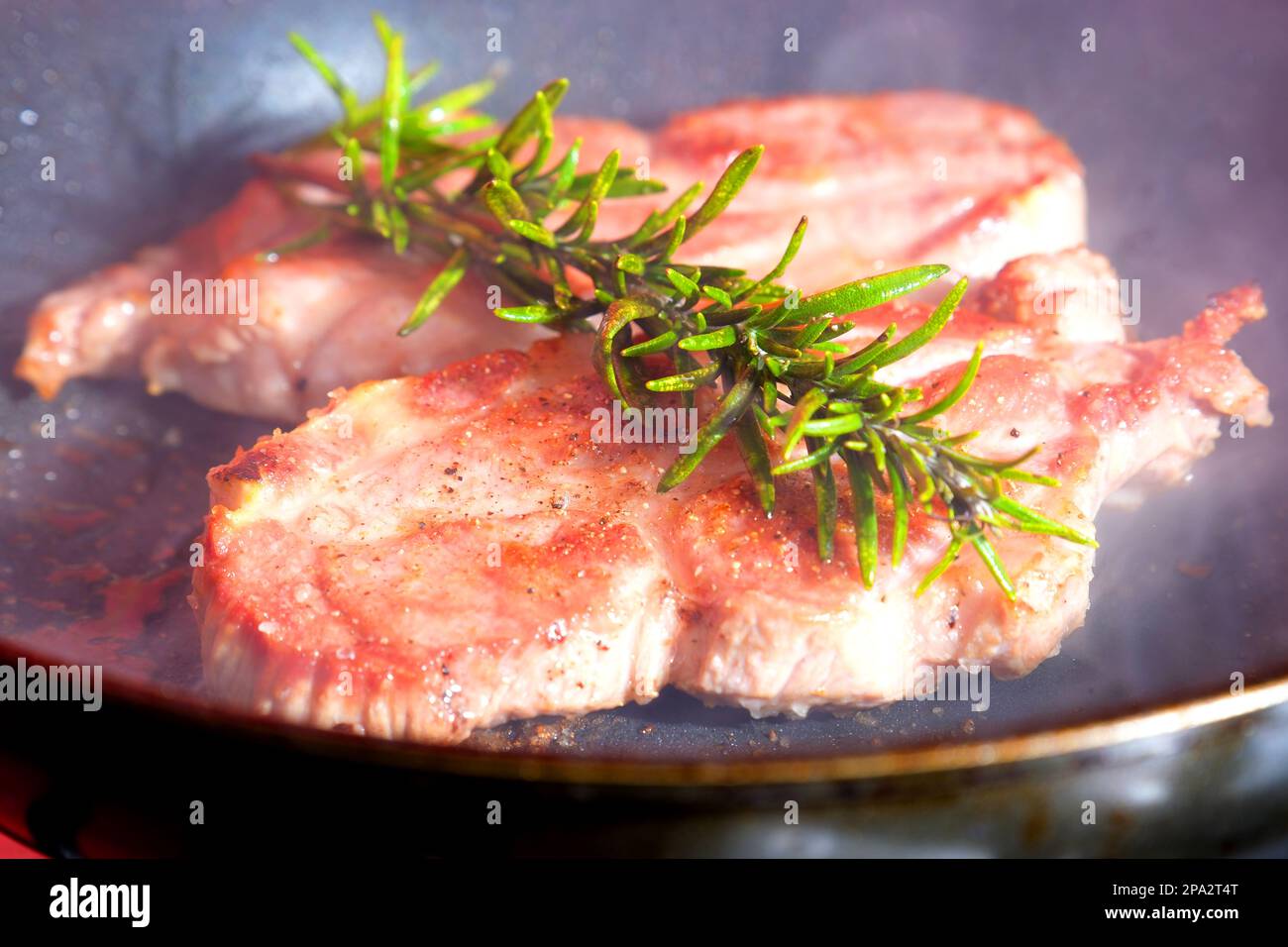 grilled beef steaks with spices isolated Juicy steak medium rare beef