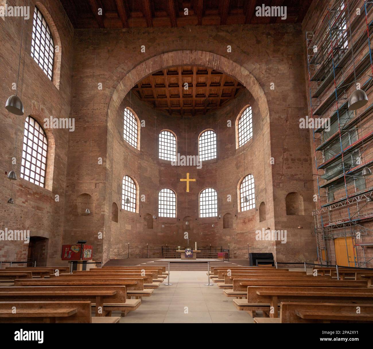 Aula Palatina (Basilica of Constantine) Interior - Trier, Germany Stock Photo