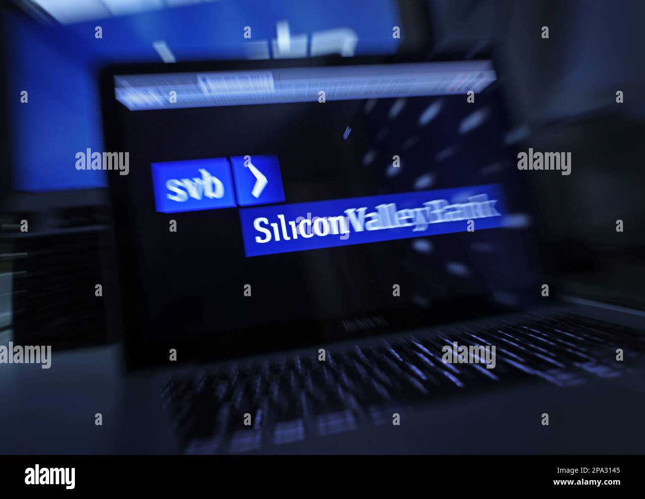 Silicon Valley Bank (SVB). The picture is photographed during a long ...
