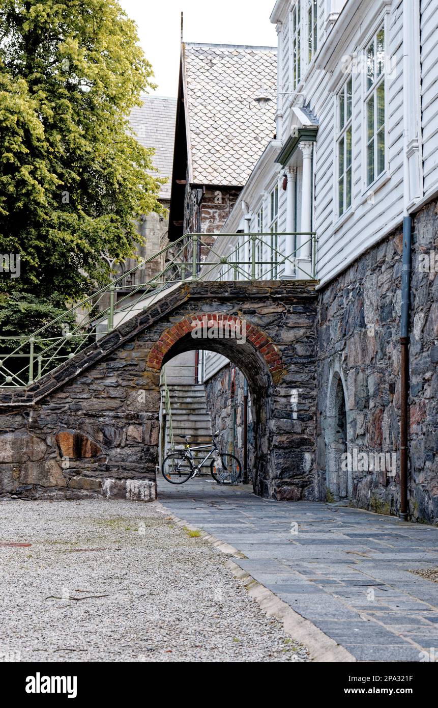 Street in old center of Stavanger - an area in the city center of Stavanger Municipality in Rogaland county, Norway. 22nd of July 2012 Stock Photo