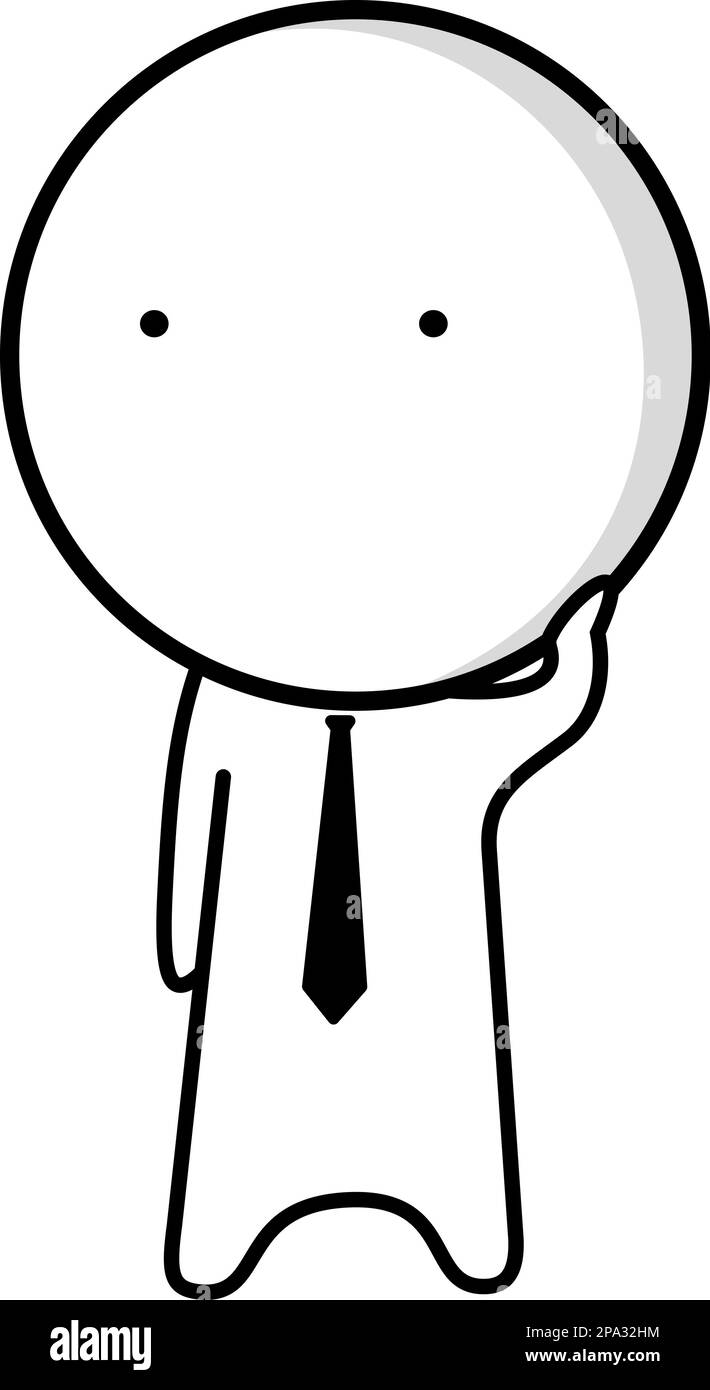 Manager with a tie stands and scratches his head Stock Vector