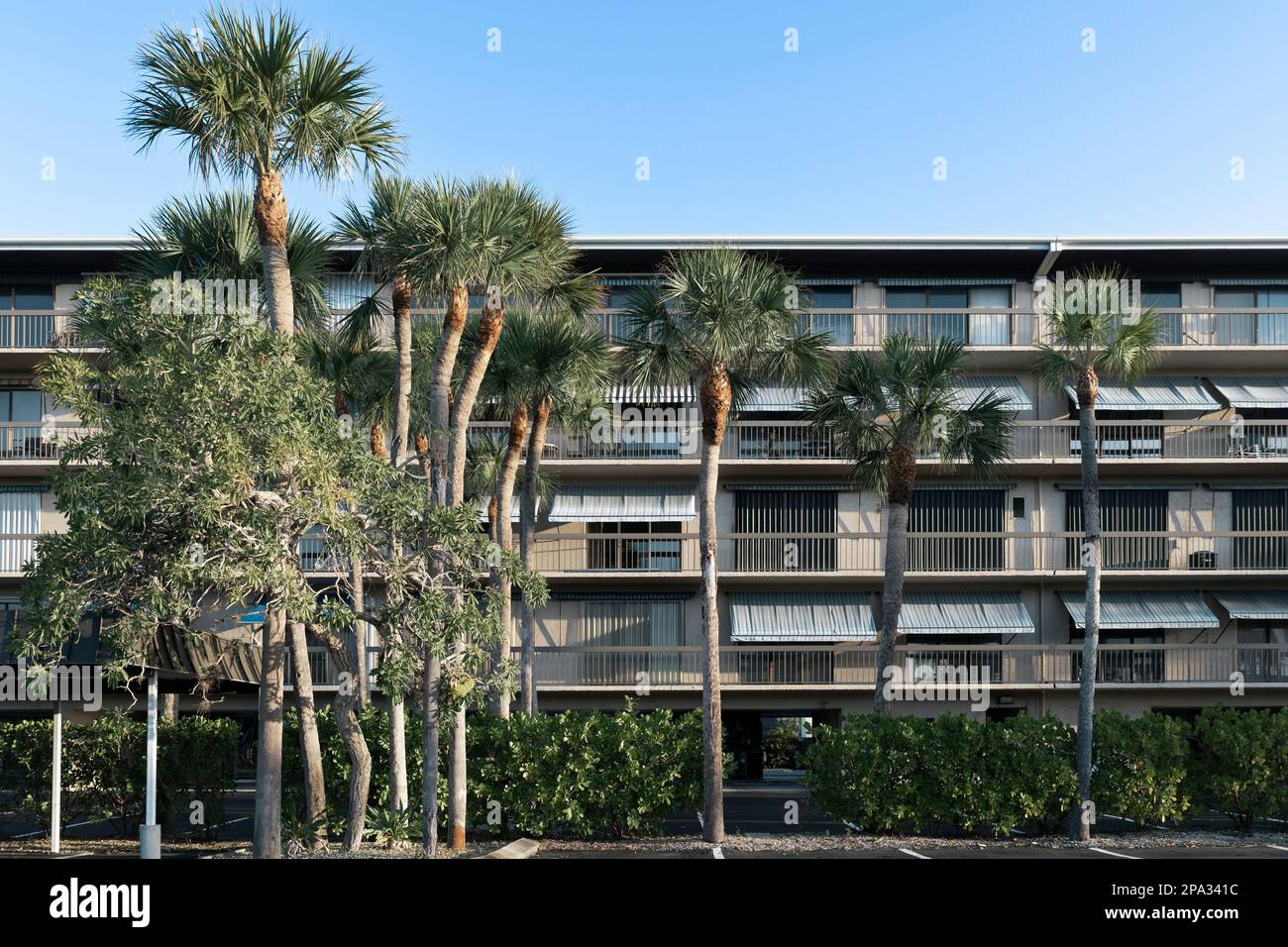 Apartment building in tropical location. Stock Photo