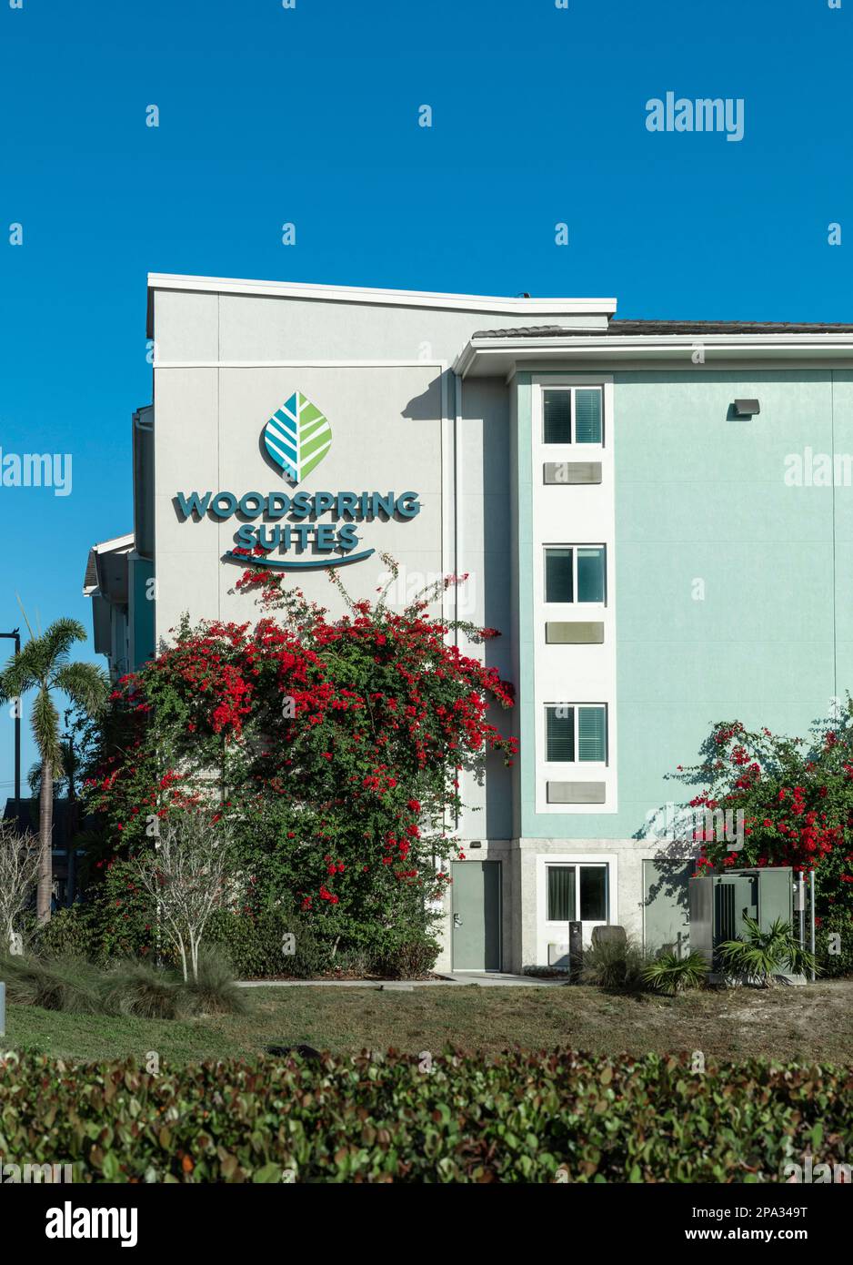 Woodspring Suites extended stay hotel, Naples, Florida, USA. Stock Photo