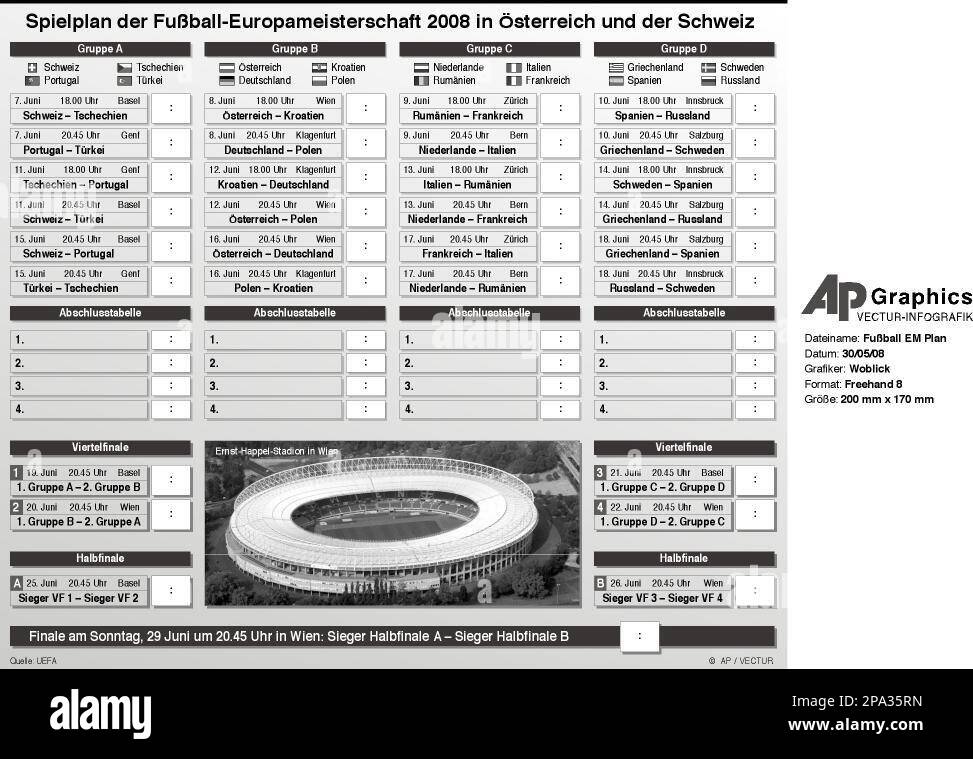 GRA9 GRAFIK FUSSBALL EM PLAN - Spielplan der Fussball