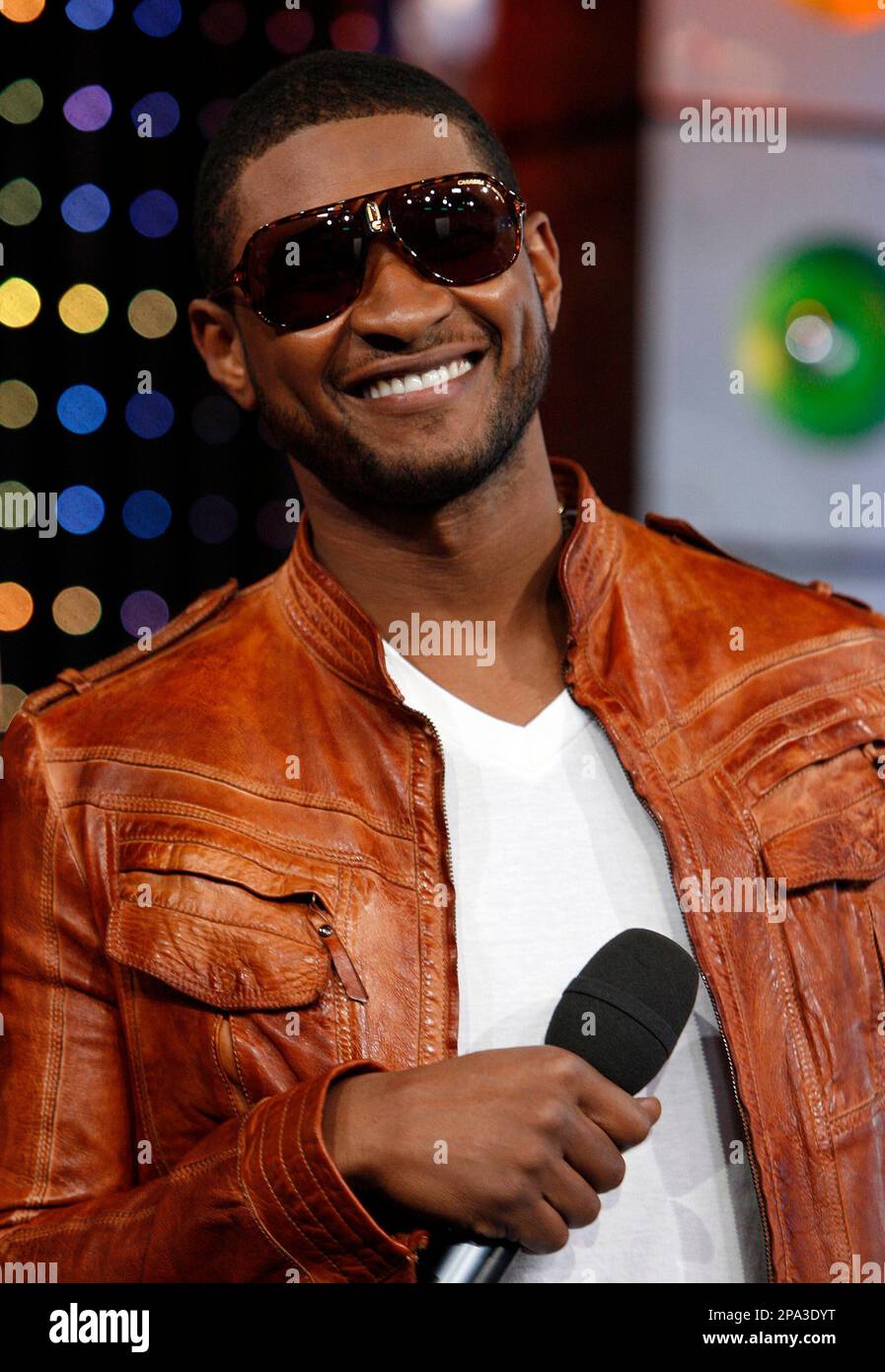 Usher appears onstage during MTV's "Total Request Live" at the MTV