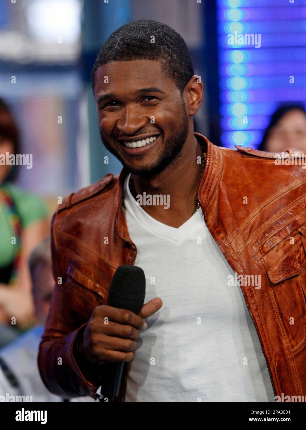 Usher appears onstage during MTV's "Total Request Live" at the MTV