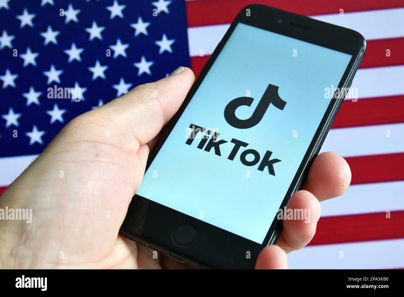 The logo of the TikTok mobile app by ByteDance company is seen on the  screen of an smartphone. (CTK Photo/Petr Svancara Stock Photo - Alamy