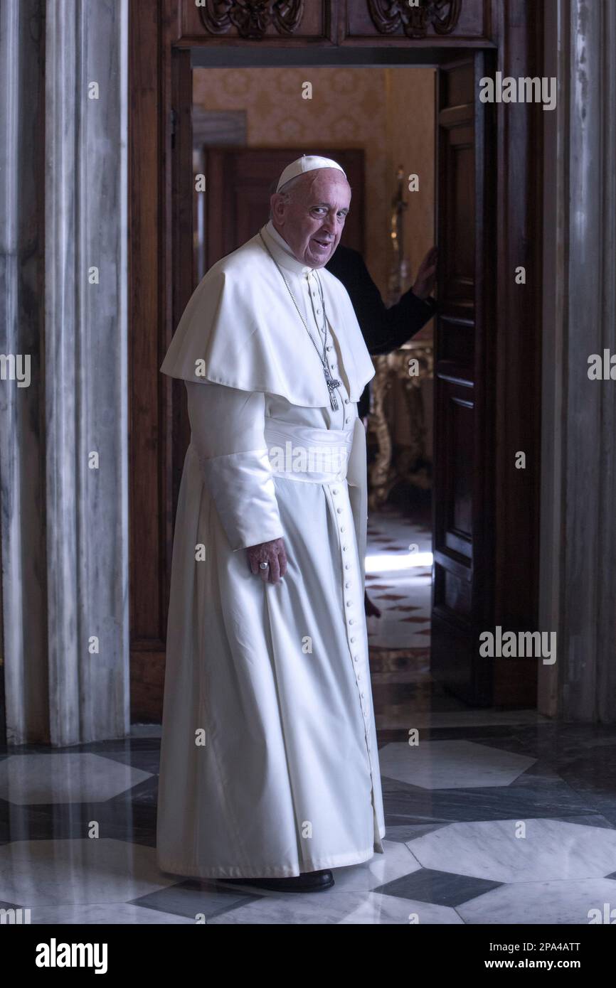 Vatican City, Vatican, 14 September  2018. Pope Francis during a private audience in the Apostolic Palace Stock Photo
