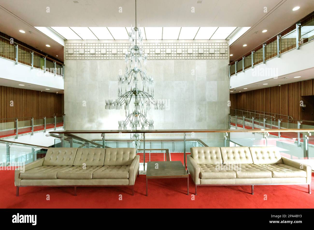 chandelier and original furniture mid century modern interior of The