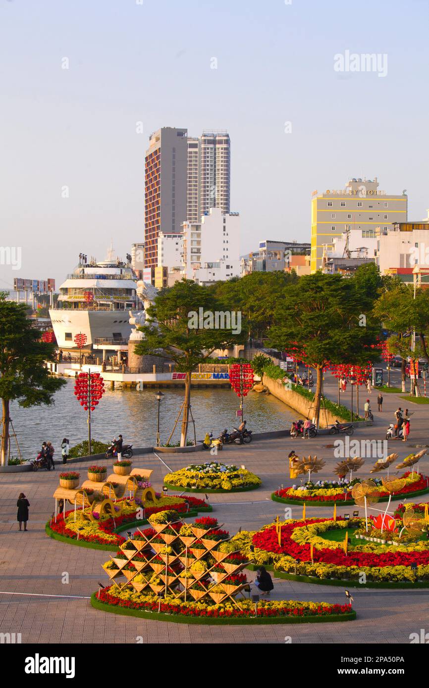Vietnam,  Da Nang,  skyline,  riverside park, Han River, Stock Photo