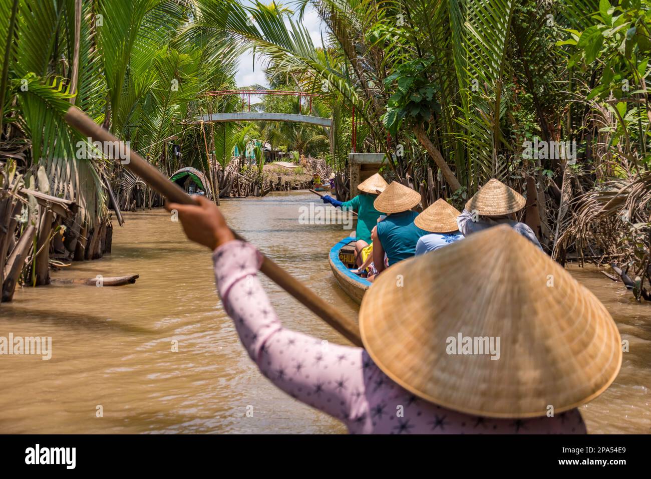 Boats in Mekong river delta in vietnam Stock Photo - Alamy