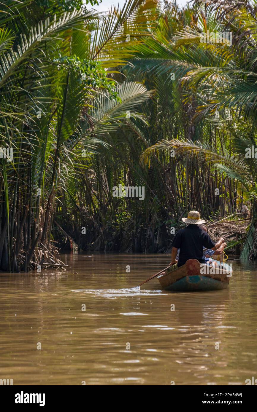 Boats in Mekong river delta in vietnam Stock Photo - Alamy