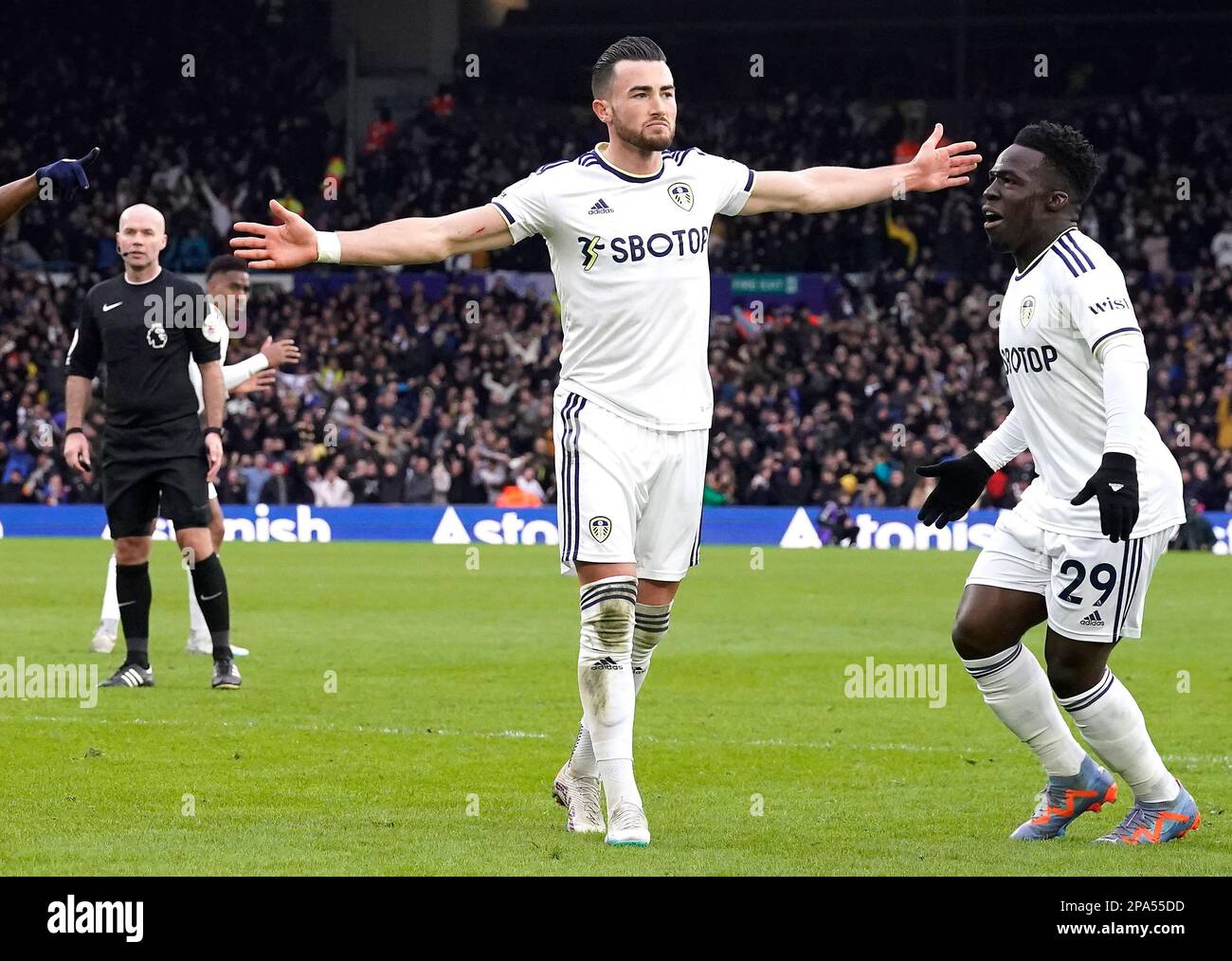 Leeds United's Jack Harrison celebrates scoring their side's second