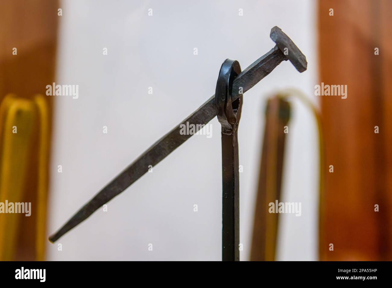 Reproduction of nail used to crucify Jesus Christ. Church of Saint Mary