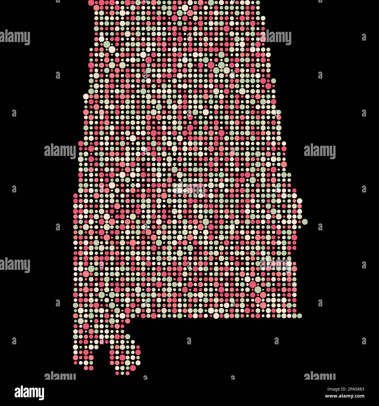 Alabama Map Silhouette Pixelated generative pattern illustration Stock ...