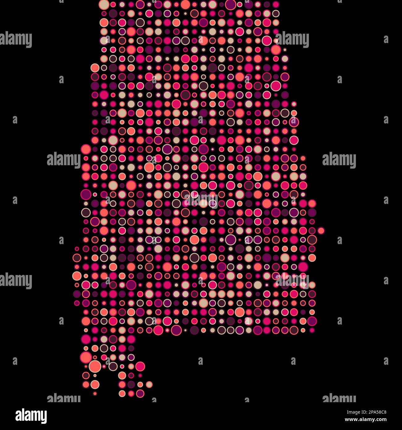 Alabama Map Silhouette Pixelated generative pattern illustration Stock ...
