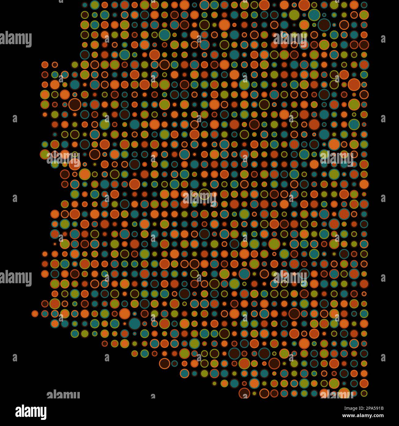 Arizona Map Silhouette Pixelated generative pattern illustration Stock ...