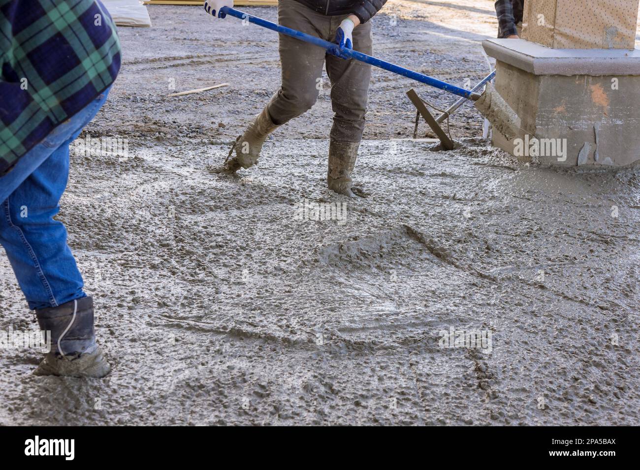 Pouring of wet concrete was done in stages to avoid any cracks Stock Photo Alamy
