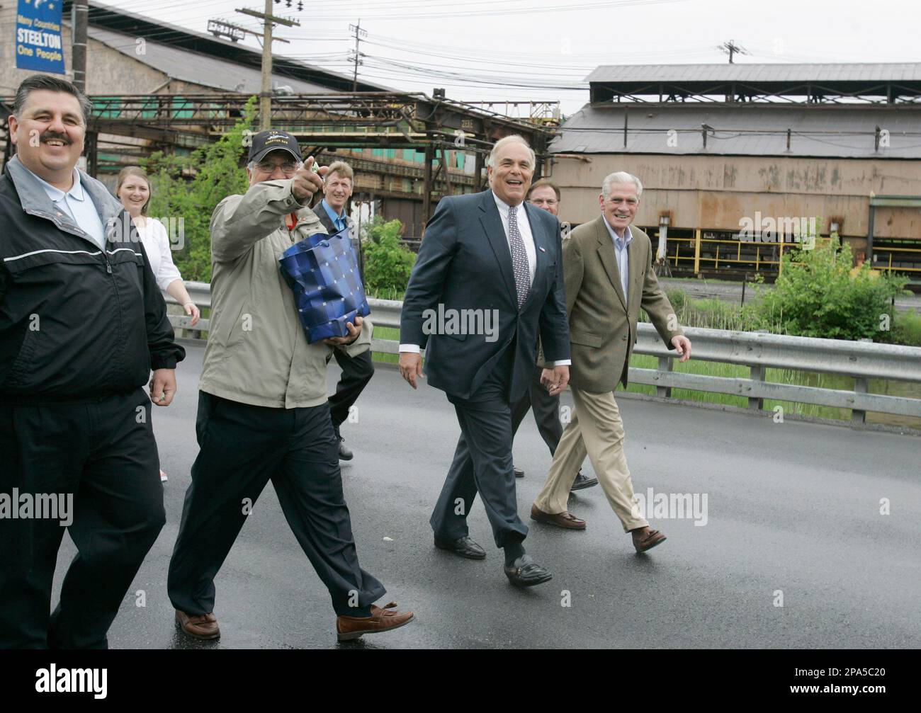 Pennsylvania Gov. Ed Rendell second from right, and Steelton Mayor