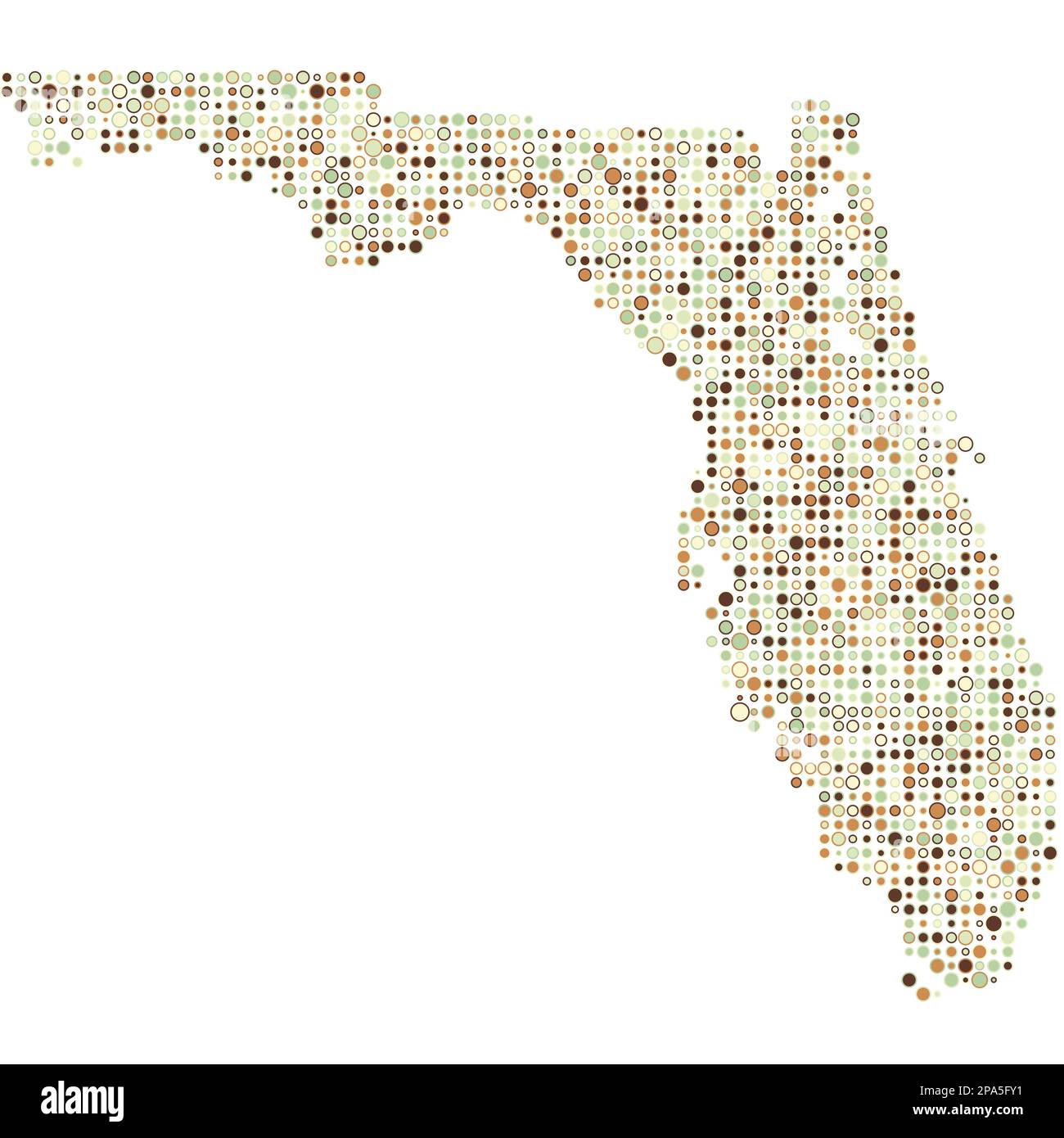 Florida Map Silhouette Pixelated generative pattern illustration Stock Vector