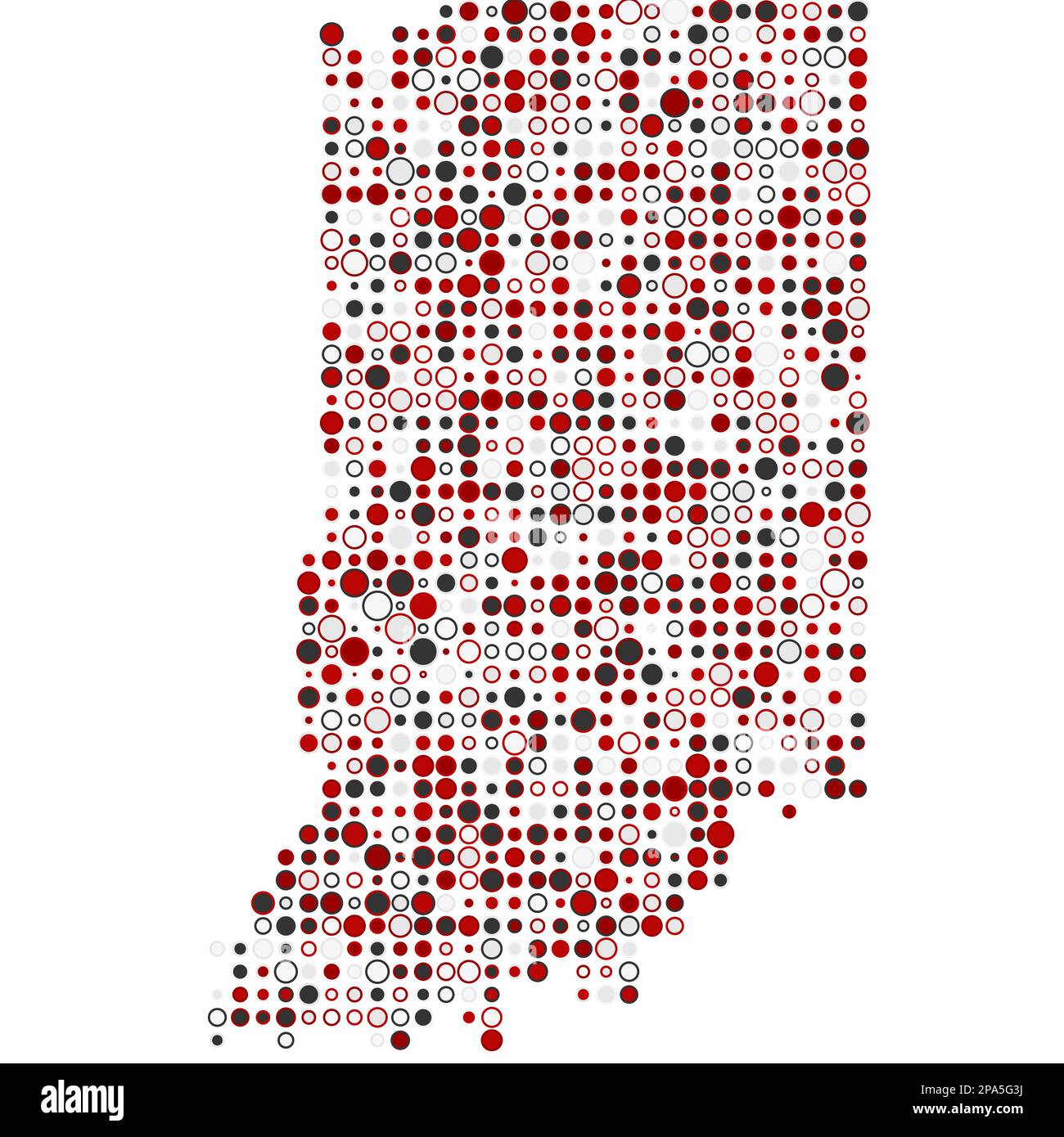 Indiana Map Silhouette Pixelated generative pattern illustration Stock Vector