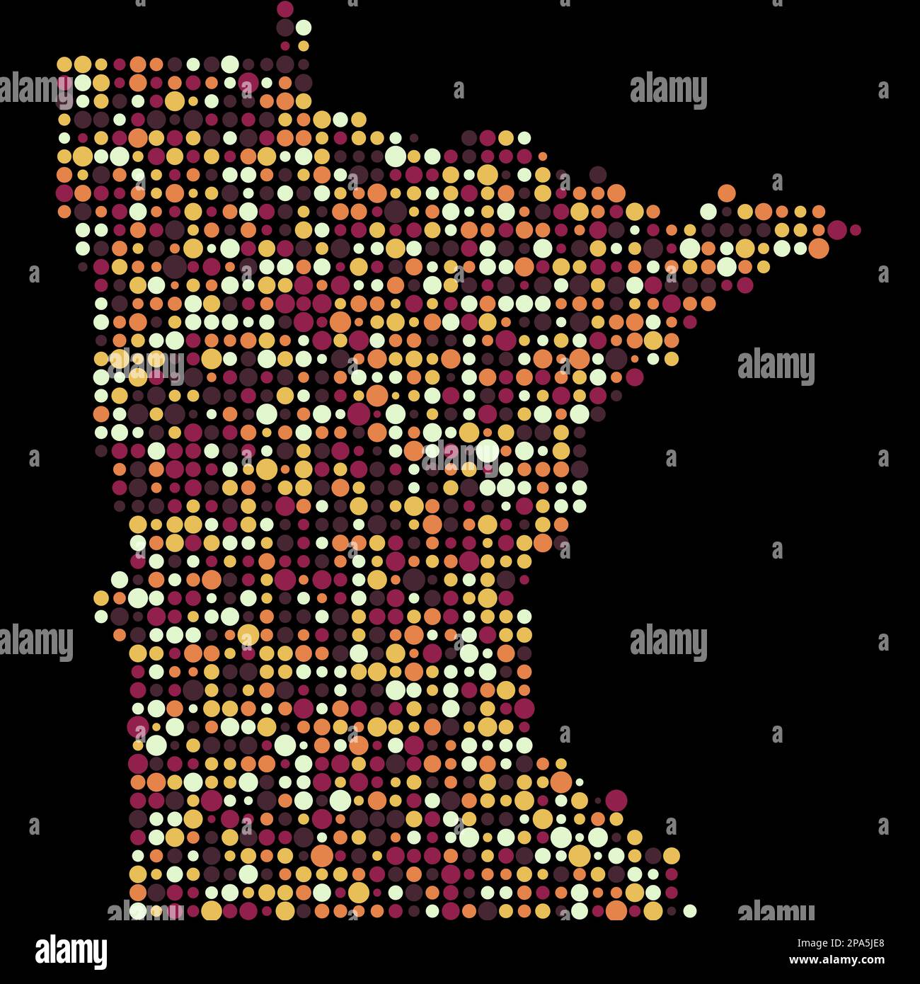 Minnesota Map Silhouette Pixelated generative pattern illustration ...