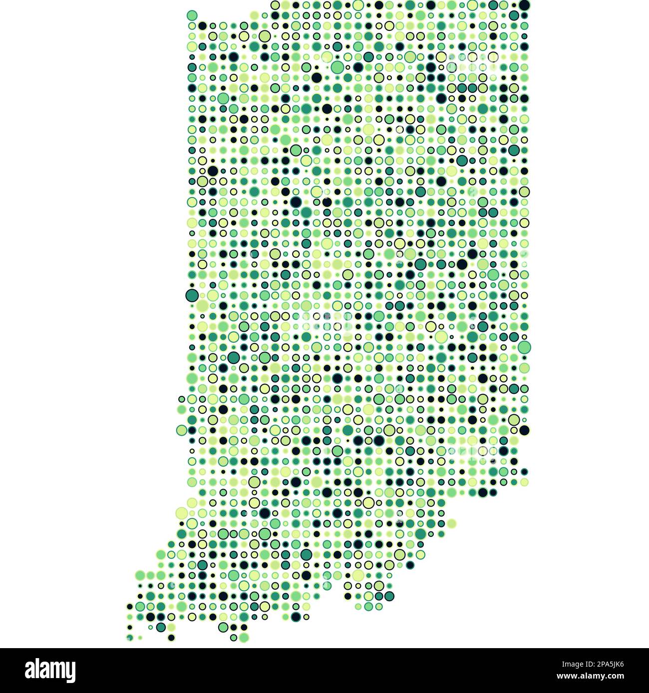 Indiana Map Silhouette Pixelated generative pattern illustration Stock Vector