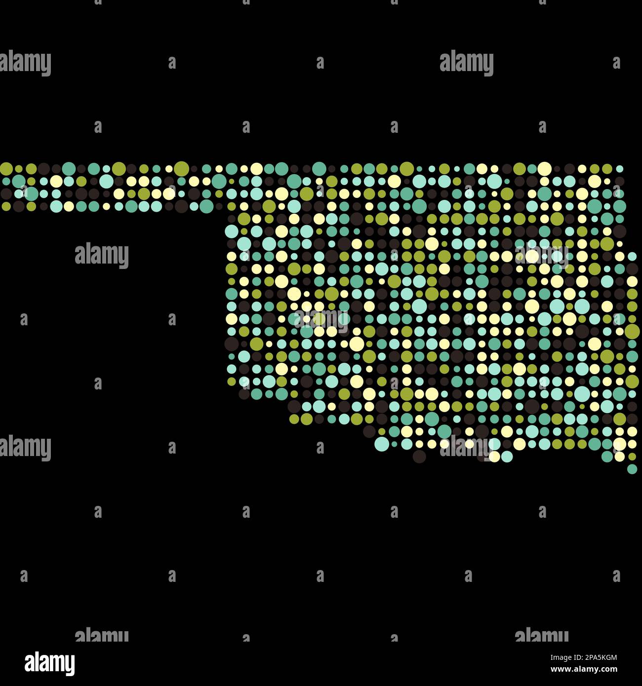 Oklahoma Map Silhouette Pixelated generative pattern illustration Stock ...