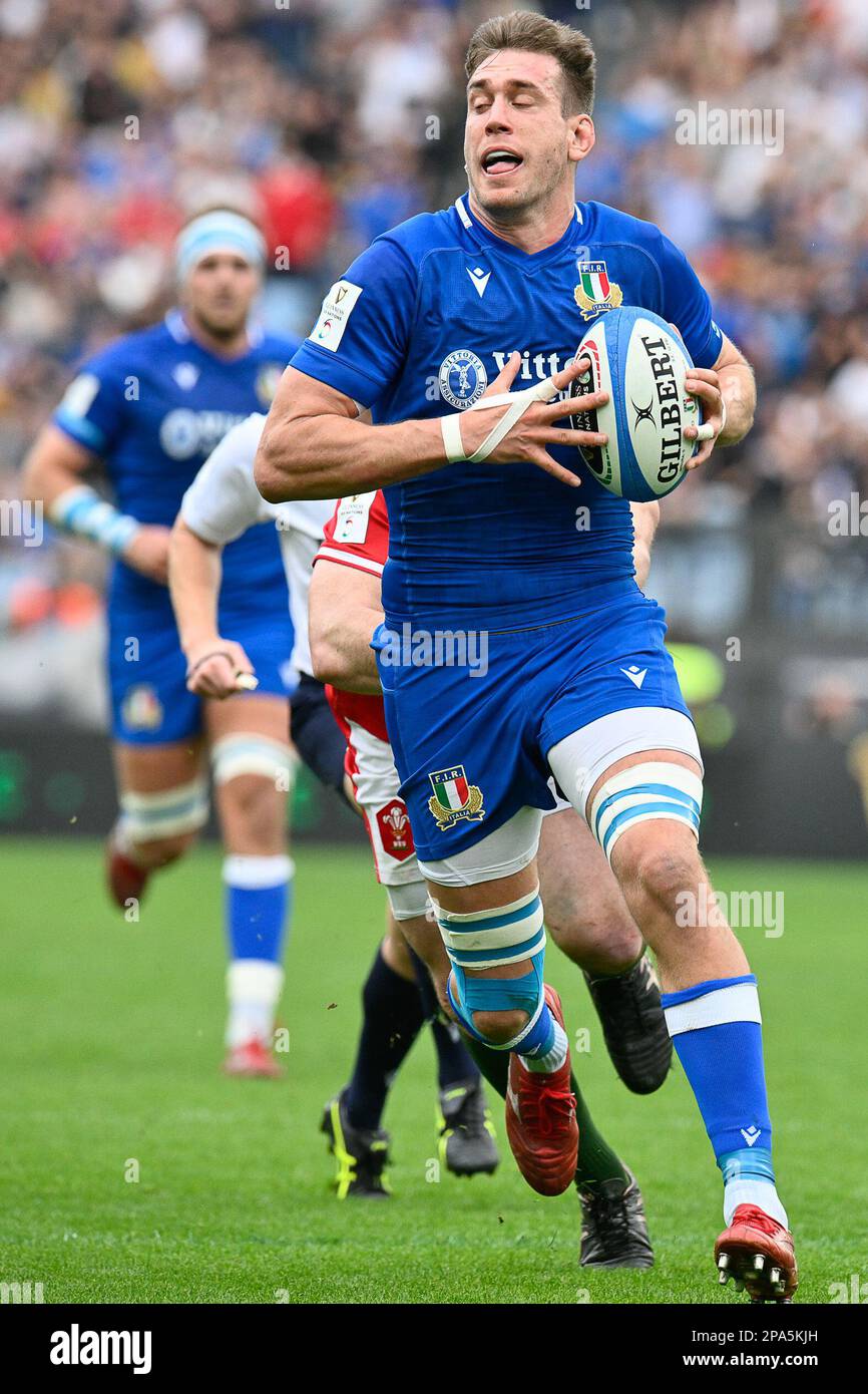 Federico Ruzza of Italy during Guinnes Six Nations of rugby 2023 Match, Stadio Olimpico, Italy v, UK. 11th Mar, 2023. (Photo by AllShotLive/Sipa USA) Credit: Sipa USA/Alamy Live News Stock Photo