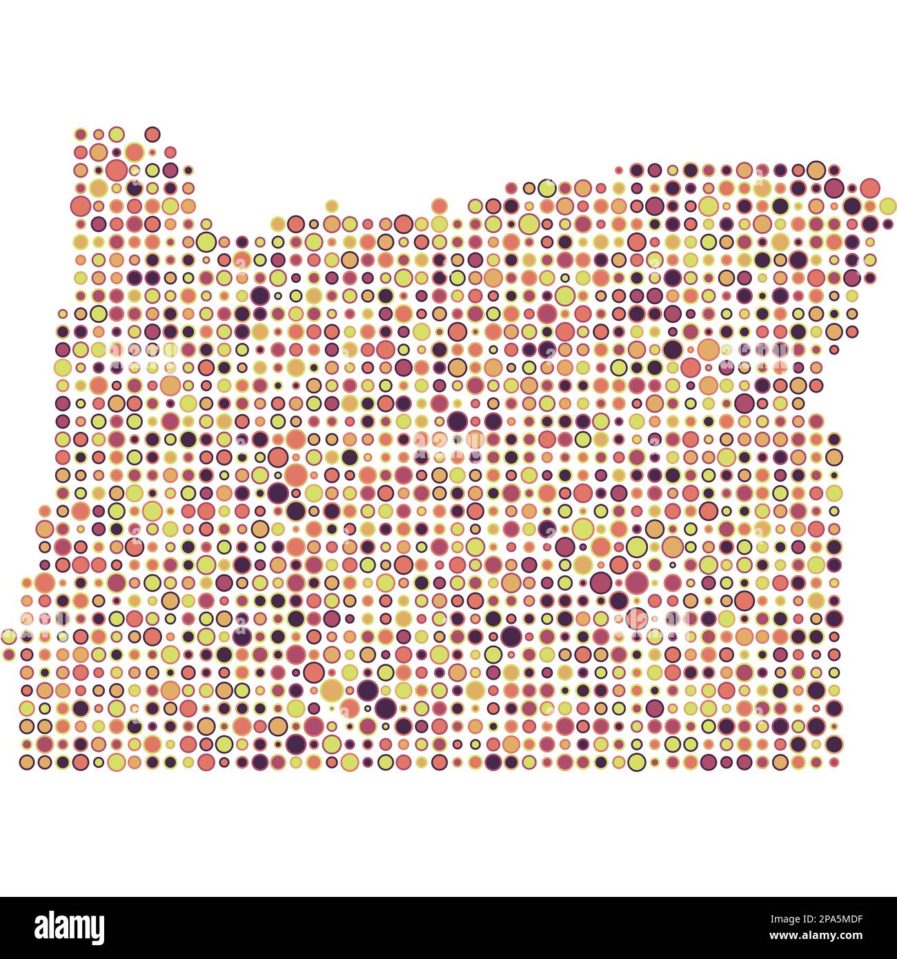 Oregon Map Silhouette Pixelated generative pattern illustration Stock ...