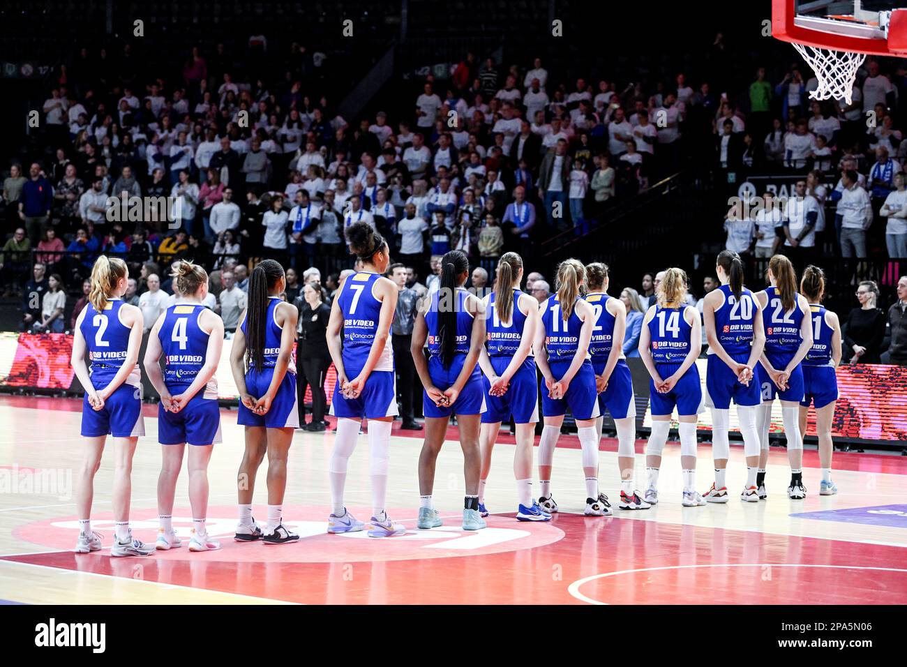 Illustration picture shows the start of a basketball match between