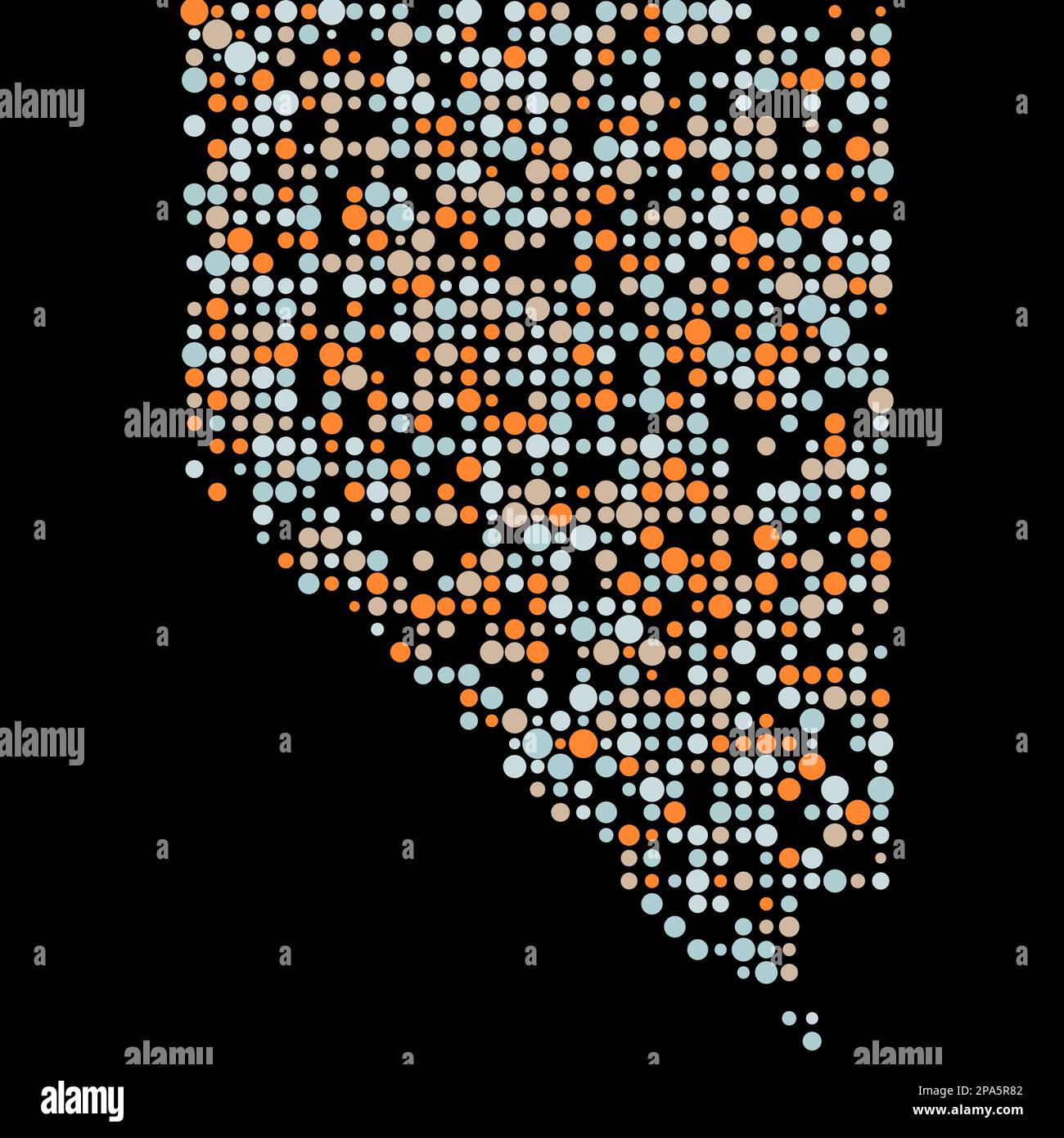 Nevada Map Silhouette Pixelated generative pattern illustration Stock ...