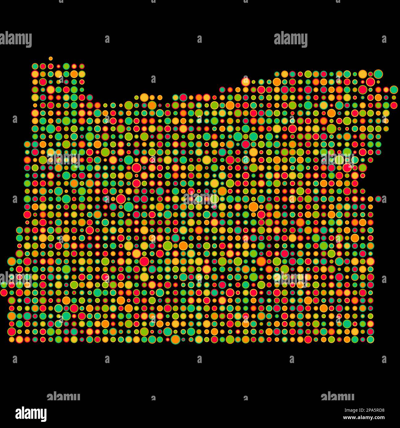 Oregon Map Silhouette Pixelated generative pattern illustration Stock ...