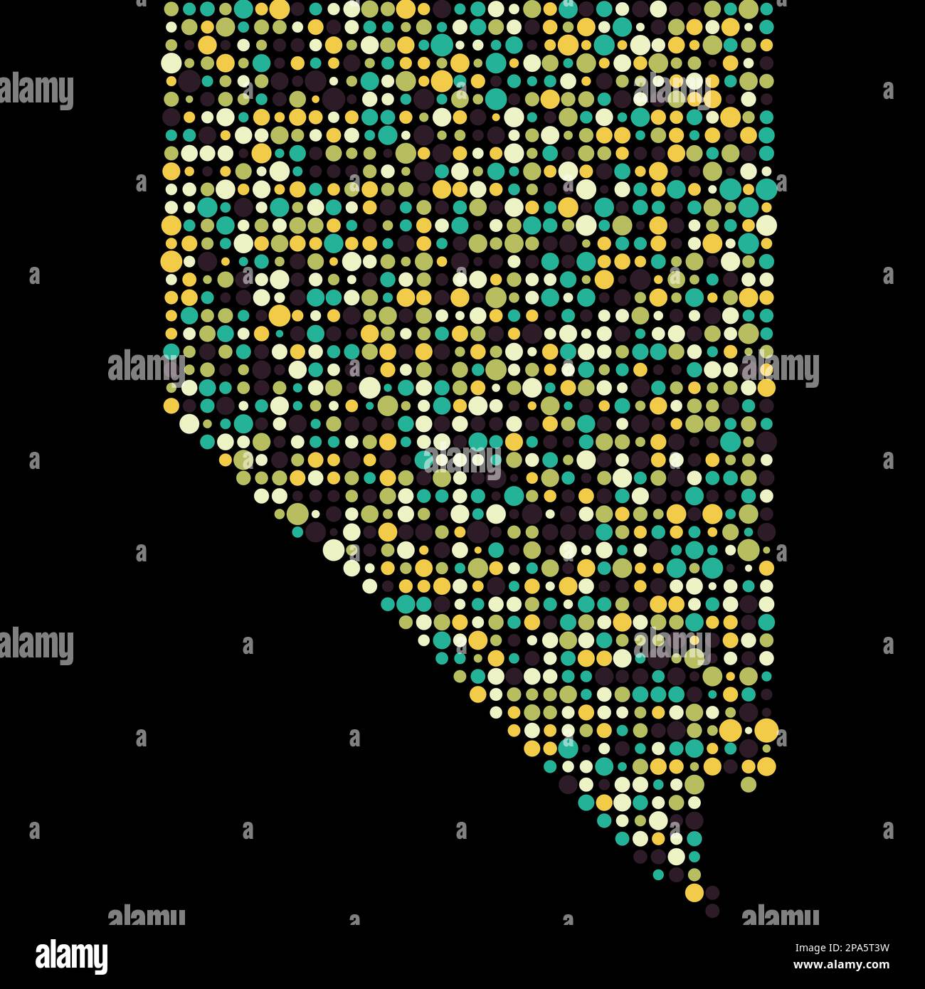 Nevada Map Silhouette Pixelated generative pattern illustration Stock ...