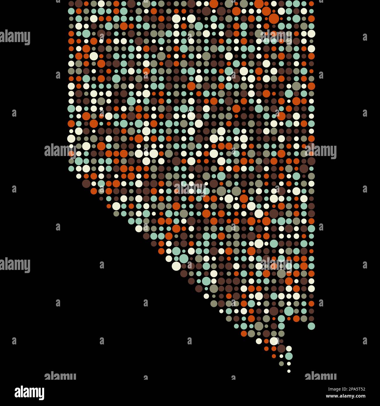 Nevada Map Silhouette Pixelated generative pattern illustration Stock ...