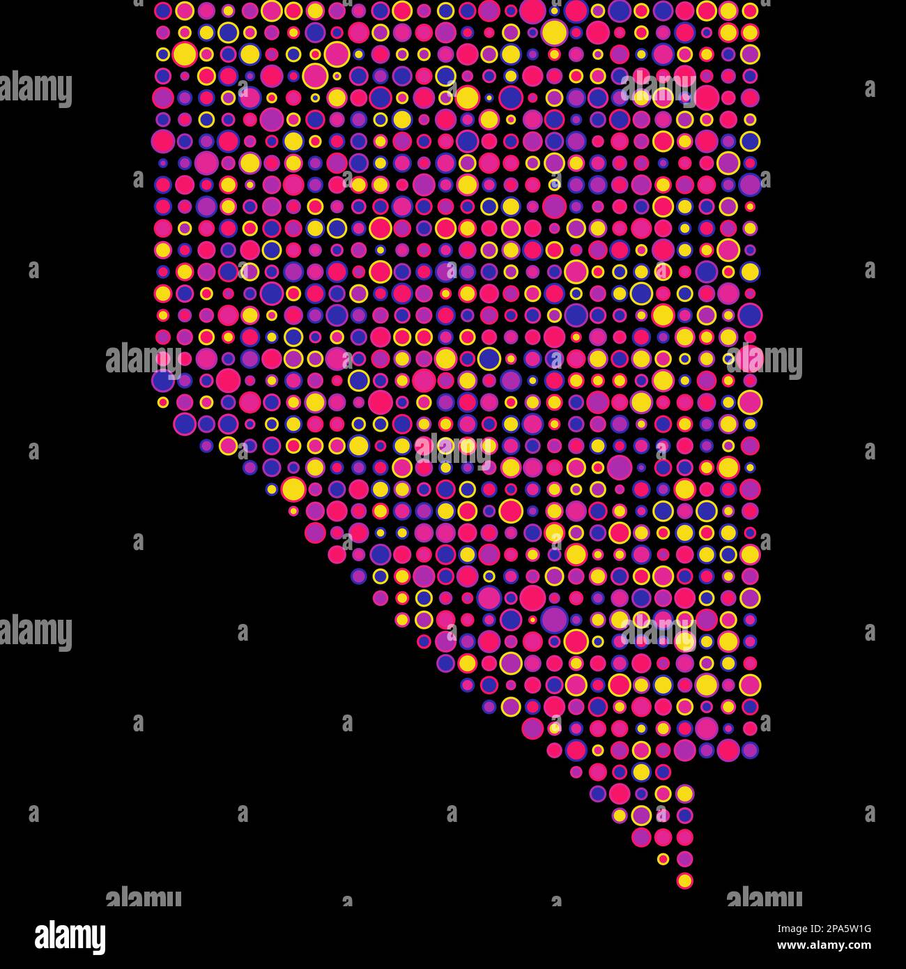 Nevada Map Silhouette Pixelated generative pattern illustration Stock ...