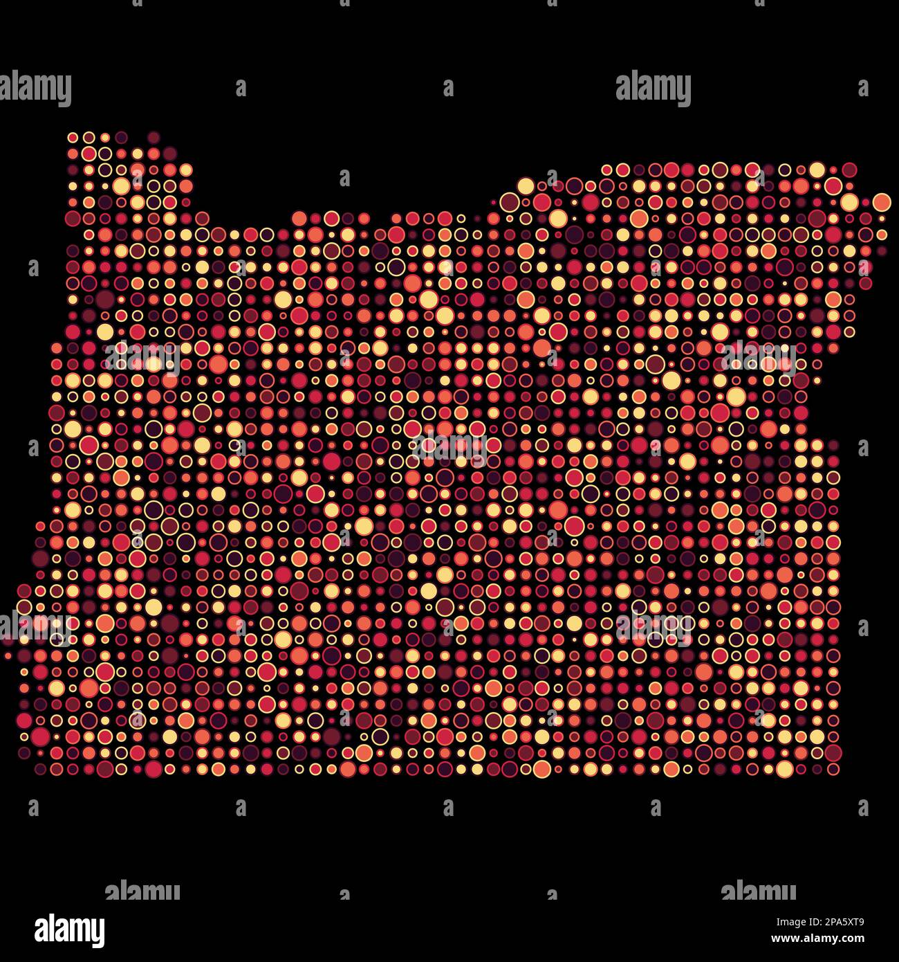 Oregon Map Silhouette Pixelated generative pattern illustration Stock ...