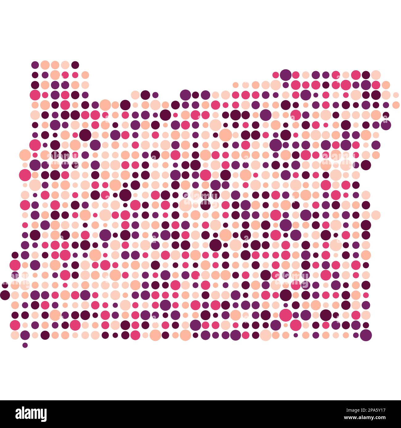 Oregon Map Silhouette Pixelated generative pattern illustration Stock ...