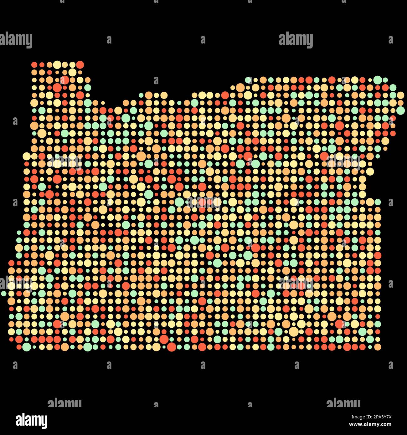 Oregon Map Silhouette Pixelated generative pattern illustration Stock ...