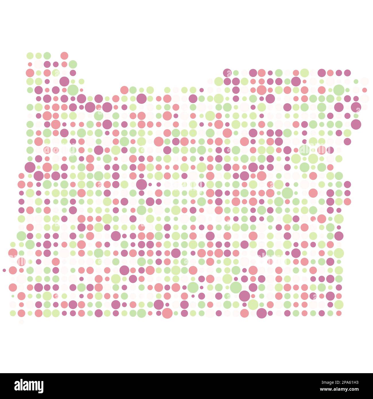 Oregon Map Silhouette Pixelated generative pattern illustration Stock ...