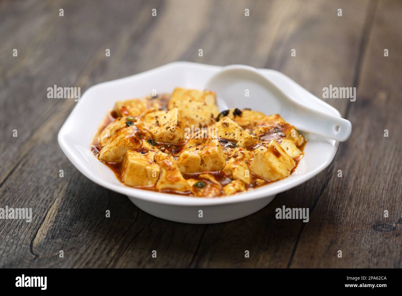 mala tofu ( numbing and spicy bean curd), Chinese Sichuan food Stock